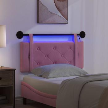 Hängendes Kopfteil Mit LED Licht Rosa Samt
