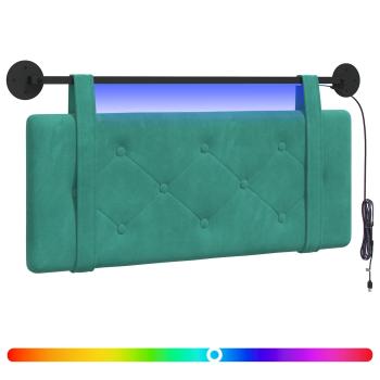 Hängendes Kopfteil Mit LED Licht Türkis Samt
