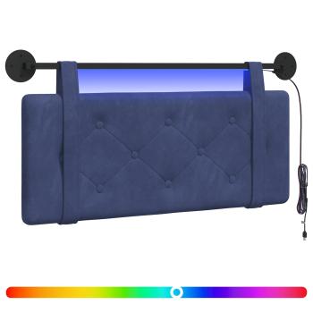 Hängendes Kopfteil Mit LED Licht Polizeiblau Samt