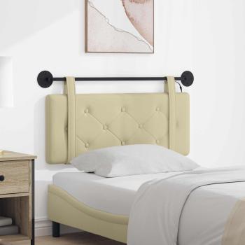 ARDEBO.de - Hängendes Kopfteil Mit LED Licht Creme Kunstleder
