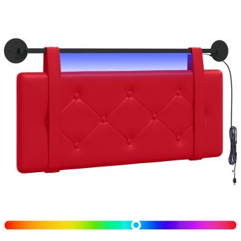 Hängendes Kopfteil Mit LED Licht Rot Kunstleder