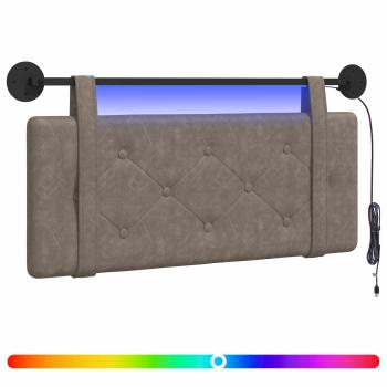 Hängendes Kopfteil Mit LED Licht Grau Antikes PU