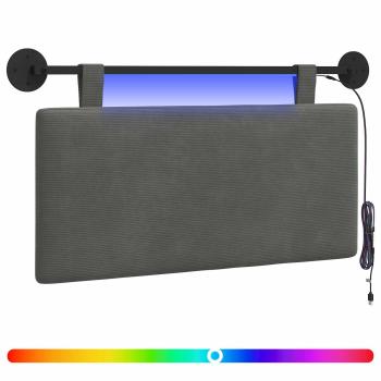 Hängendes Kopfteil Mit LED Licht Dunkelgrau Cordstoff