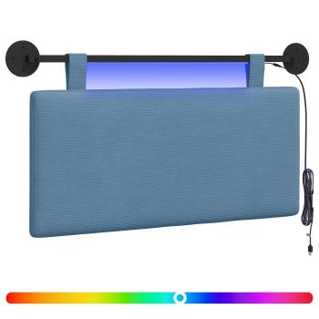 Hängendes Kopfteil Mit LED Licht Blau Cordstoff