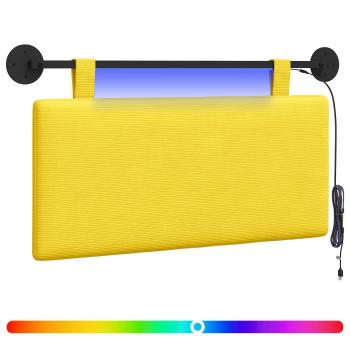 Hängendes Kopfteil Mit LED Licht Helles Gelb Cordstoff