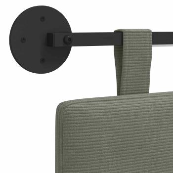 Hängendes Kopfteil Mit LED Licht Hellgrau Cordstoff