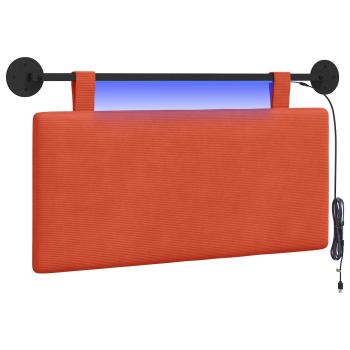 Hängendes Kopfteil Rot-Orange Cordstoff