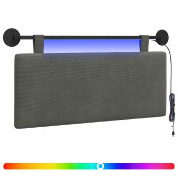 Hängendes Kopfteil Mit LED Licht Dunkelgrau Cordstoff
