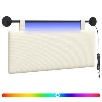 Hängendes Kopfteil Mit LED Licht Creme Cordstoff