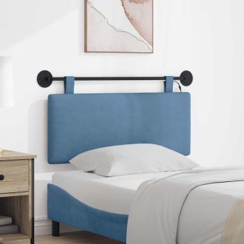 ARDEBO.de - Hängendes Kopfteil Mit LED Licht Blau Cordstoff