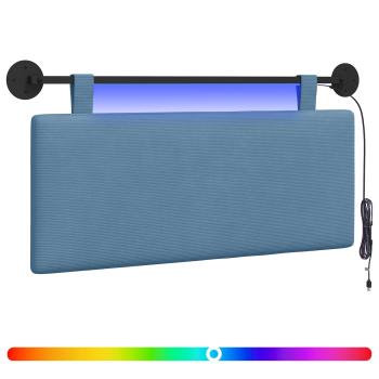 Hängendes Kopfteil Mit LED Licht Blau Cordstoff