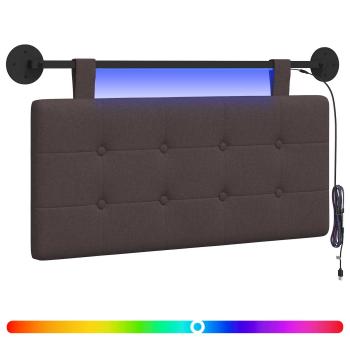 Hängendes Kopfteil Mit LED Licht Dunkelbraun Stoff