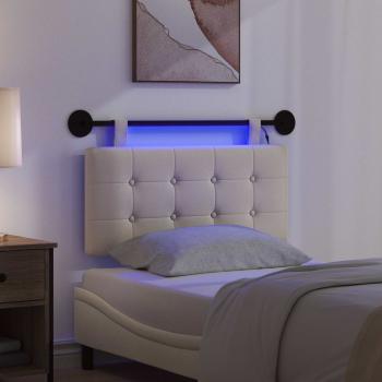 Hängendes Kopfteil Mit LED Licht Creme Stoff