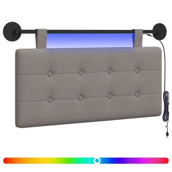 Hängendes Kopfteil Mit LED Licht Taupe Stoff