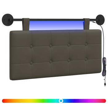 Hängendes Kopfteil Mit LED Licht Grau Kunstleder