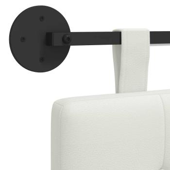 Hängendes Kopfteil Mit LED Licht Weiß Kunstleder