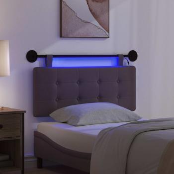 Hängendes Kopfteil Mit LED Licht Dunkelbraun Stoff