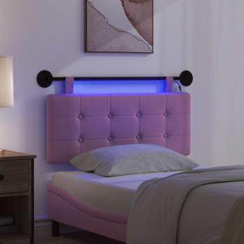 Hängendes Kopfteil Mit LED Licht Rosa Stoff