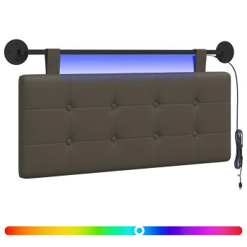 Hängendes Kopfteil Mit LED Licht Grau Kunstleder