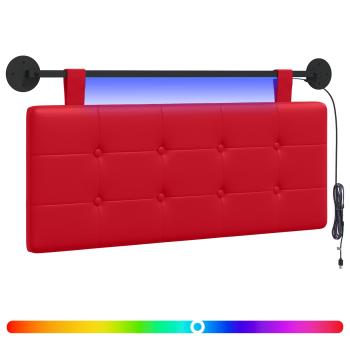 Hängendes Kopfteil Mit LED Licht Rot Kunstleder