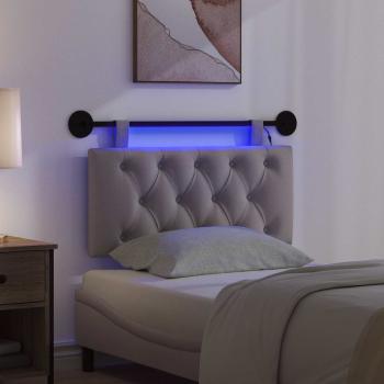 Hängendes Kopfteil Mit LED Licht Taupe Stoff