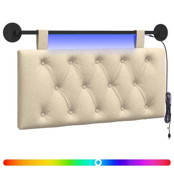Hängendes Kopfteil Mit LED Licht Creme Stoff