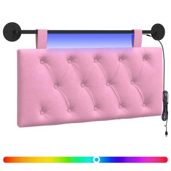 Hängendes Kopfteil Mit LED Licht Rosa Stoff