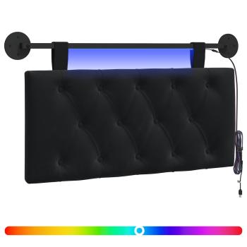 Hängendes Kopfteil Mit LED Licht Schwarz Samt