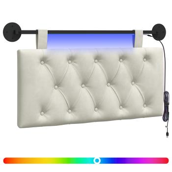 Hängendes Kopfteil Mit LED Licht Creme Samt