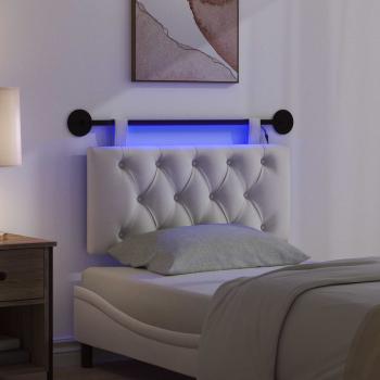 Hängendes Kopfteil Mit LED Licht Creme Samt
