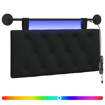 Hängendes Kopfteil Mit LED Licht Schwarz Stoff