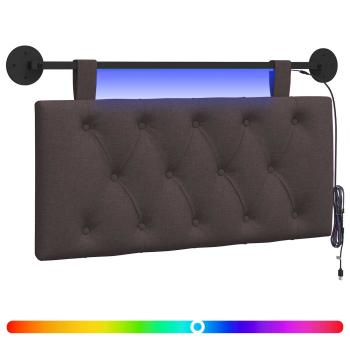 Hängendes Kopfteil Mit LED Licht Dunkelbraun Stoff