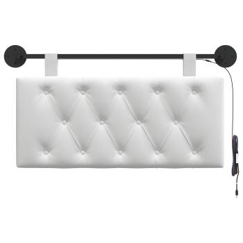 Hängendes Kopfteil Mit LED Licht Weiß Stoff