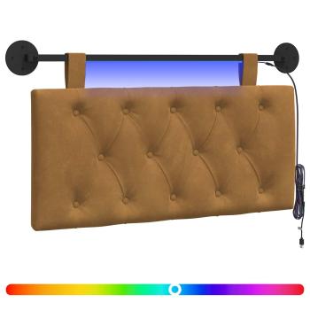 Hängendes Kopfteil Mit LED Licht Braun Samt