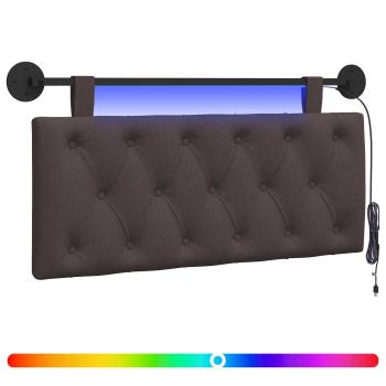 Hängendes Kopfteil Mit LED Licht Dunkelbraun Stoff