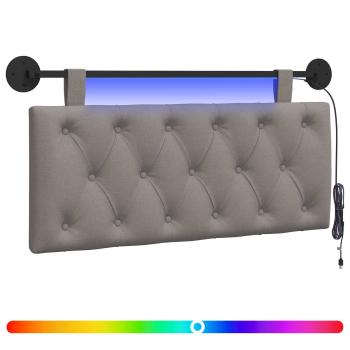 Hängendes Kopfteil Mit LED Licht Taupe Stoff