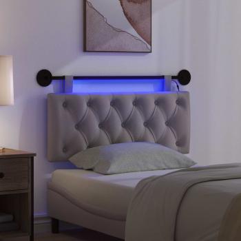 Hängendes Kopfteil Mit LED Licht Taupe Stoff
