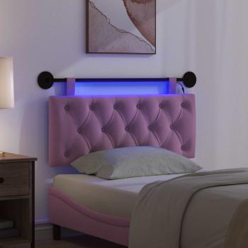Hängendes Kopfteil Mit LED Licht Rosa Stoff