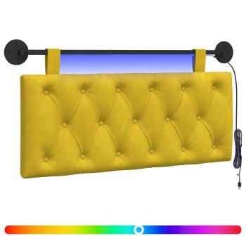 Hängendes Kopfteil Mit LED Licht Gelb Samt