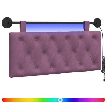 Hängendes Kopfteil Mit LED Licht Lila Samt