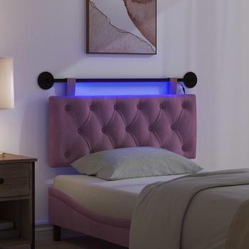 Hängendes Kopfteil Mit LED Licht Lila Samt