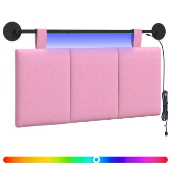 Hängendes Kopfteil Mit LED Licht Rosa Stoff