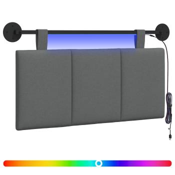 Hängendes Kopfteil Mit LED Licht Dunkelgrau Stoff