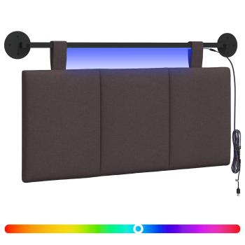 Hängendes Kopfteil Mit LED Licht Dunkelbraun Stoff