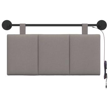 Hängendes Kopfteil Mit LED Licht Taupe Stoff