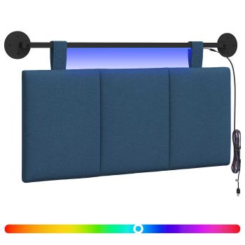 Hängendes Kopfteil Mit LED Licht Blau Stoff