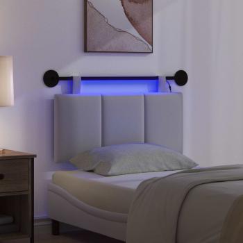 Hängendes Kopfteil Mit LED Licht Weiß Stoff