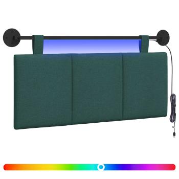 Hängendes Kopfteil Mit LED Licht Dunkelgrün Stoff
