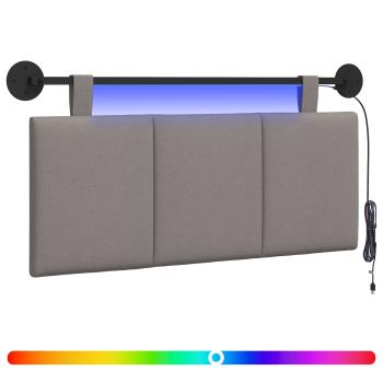Hängendes Kopfteil Mit LED Licht Taupe Stoff