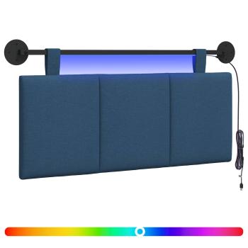 Hängendes Kopfteil Mit LED Licht Blau Stoff
